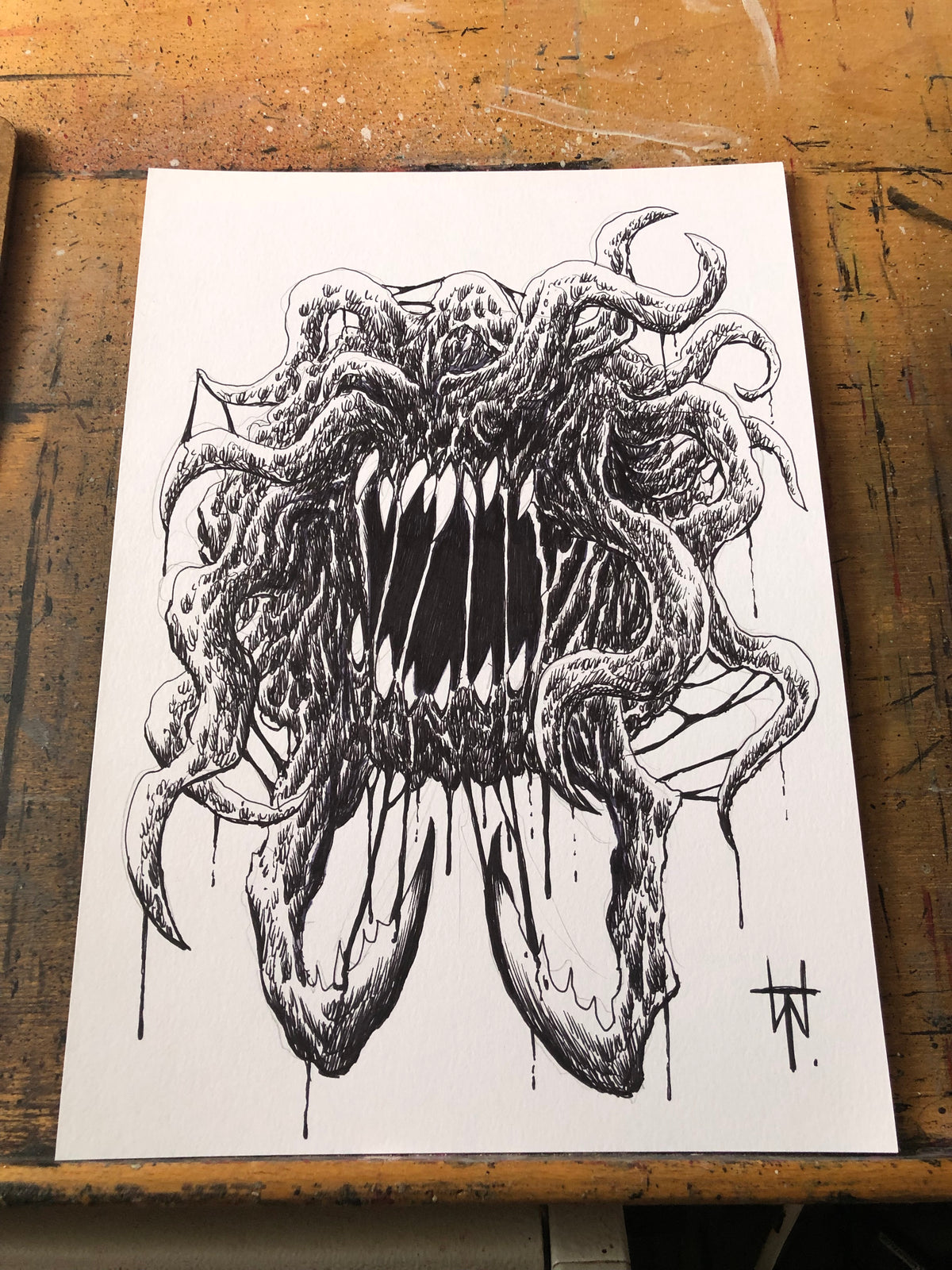 Doom Cacodemon Reimagined Concept Ink Sketch