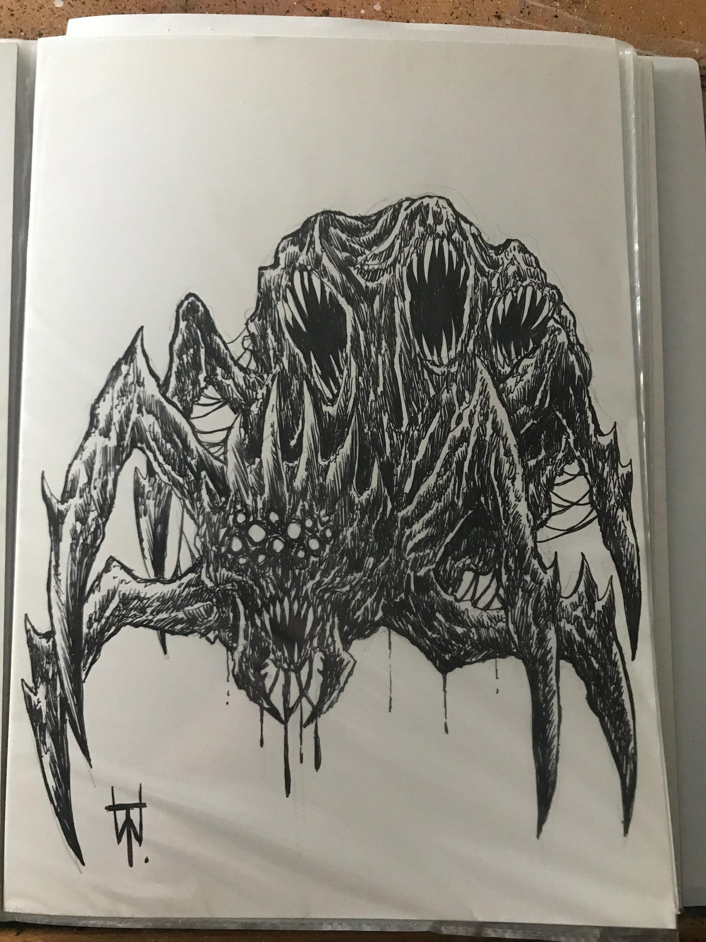 Dark Spider Thing Original Ink Sketch