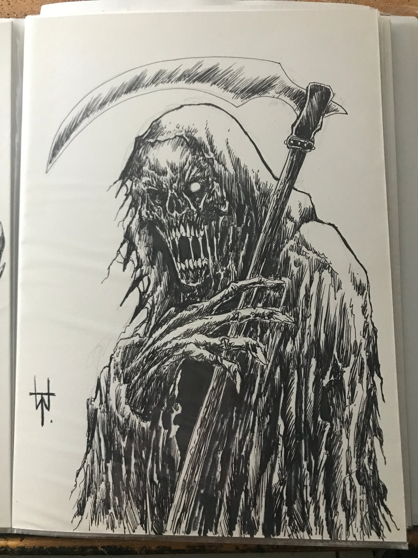Grim Reaper Ink Drawing