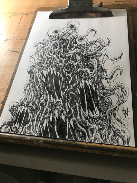 Cosmic Creature Tentacled Horror Art