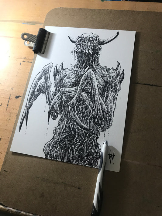 Demon Creeper Ink Sketch Drawing