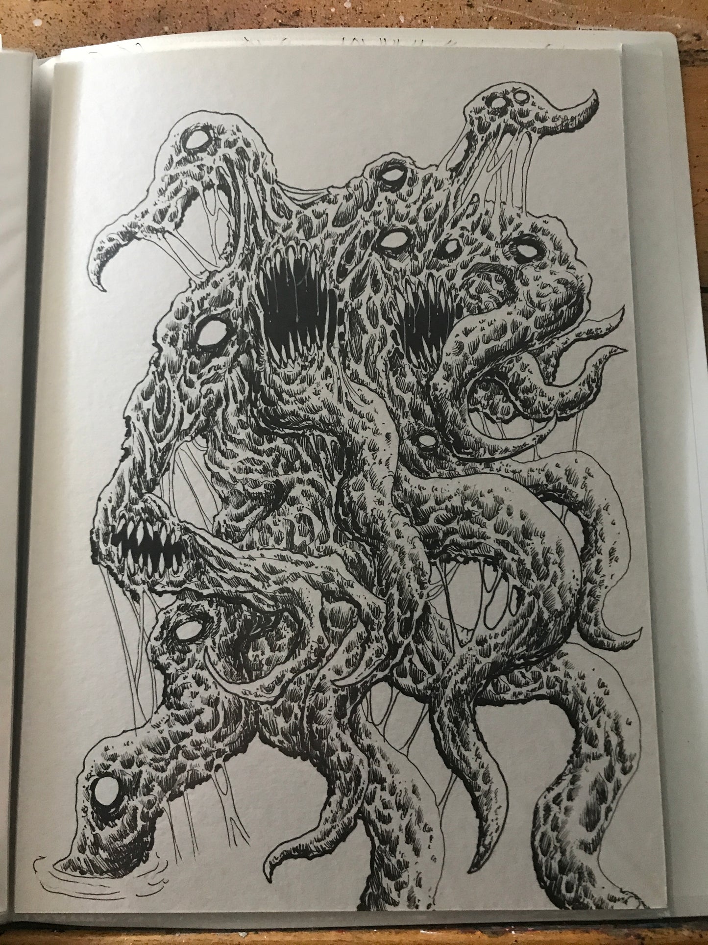 Licensed Horror Creature Ink Drawing A4 Size