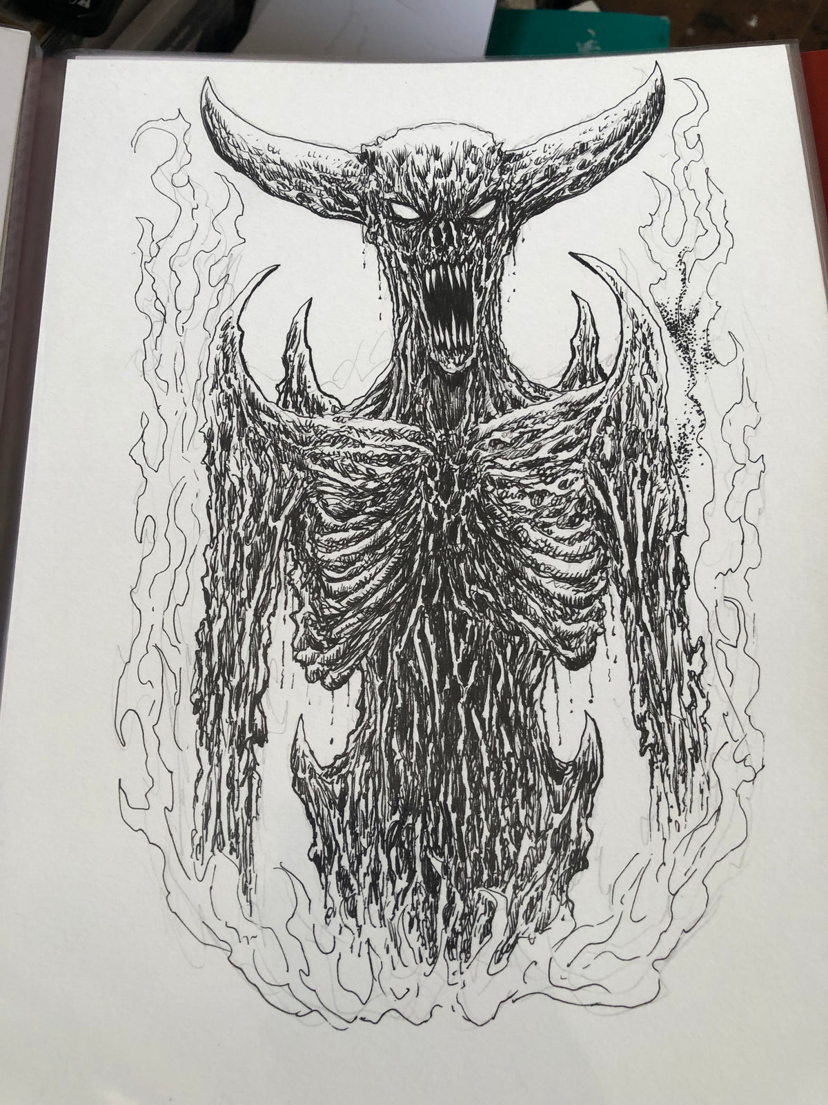 Licensed Demon Ink Drawing