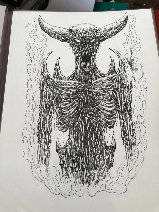 Licensed Demon Ink Drawing