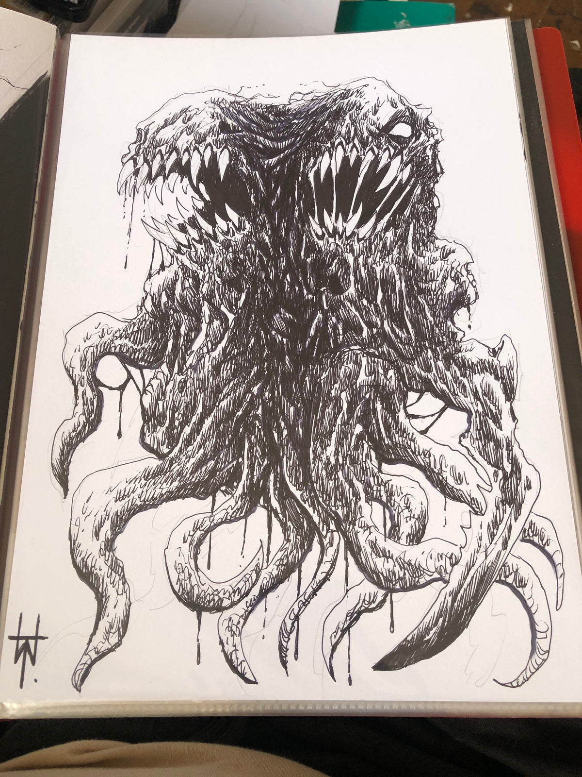 Horror Creature Ink Sketch