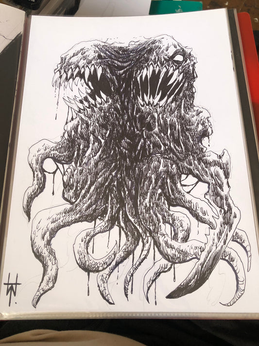 Horror Creature Ink Sketch