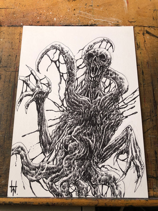 Zombie Cosmic Horror Original Artwork
